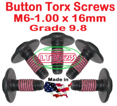 (5 Pieces) M6-1.00 x 16mm Button Screw , torx, Thread Seal.