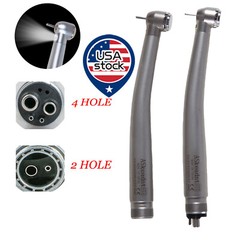 Dental LED Handpiece High Speed Push Button 2/4 Hole Fiber Optic with Light