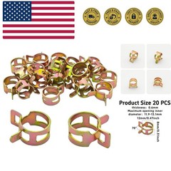 20Pcs 1/2inch Spring Band Type Fuel Hose Clamps, 12mm Silicone Vacuum Hose Pi…