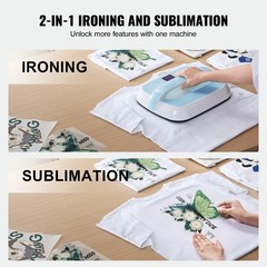 Heat Press Machine 12 x 10 in Portable Heat Transfer Machine Blue+White
