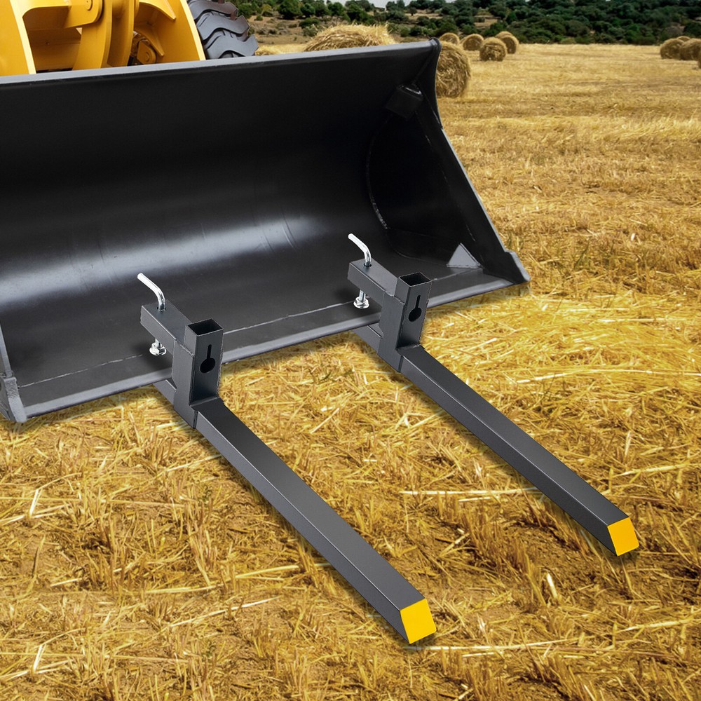 VEVOR Clamp on Pallet Forks 2000lbs Tractor Forks 43″ Heavy Duty Bucket Forks