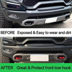 Custom Tow Hook Covers Compatible with 2019-2025 RAM 1500 for ram 1500, RED