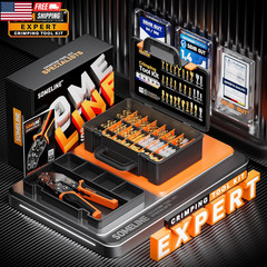 Spade Terminal Crimping Tool Kit AWG 24-14, 24 Types 2.8/3.9/4.8/6.3 Mm Male & F