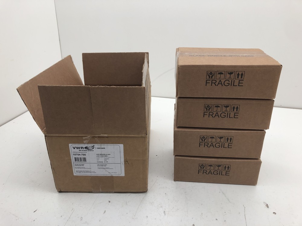 (QTY.48) VWR 10754-700 30mL LOW FORM GLASS BEAKER 4 CASES/12 PER CASE