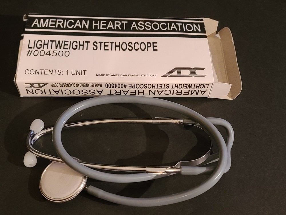 LIGHTWEIGHT STETHOSCOPE GRAY ADC AMERICAN HEART ASSOC 31-INCHES #004500