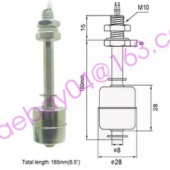 150mm Stainless Steel Float Switch Tank Liquid Water Level Sensor 12V 110V 220V