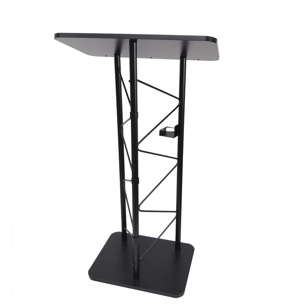 Truss Metal and Wood Podium 25X16X47 Tall Church Pulpit Lectern with Cup Holder