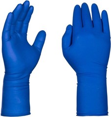 AMMEX Blue Disposable Latex Exam Gloves, 13 Mil, Powder-Free, Textured,