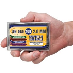 June Gold 2.0 mm, 108 Lead Refills, 2B, 90 108 Count (Pack of 1), 2b Graphite