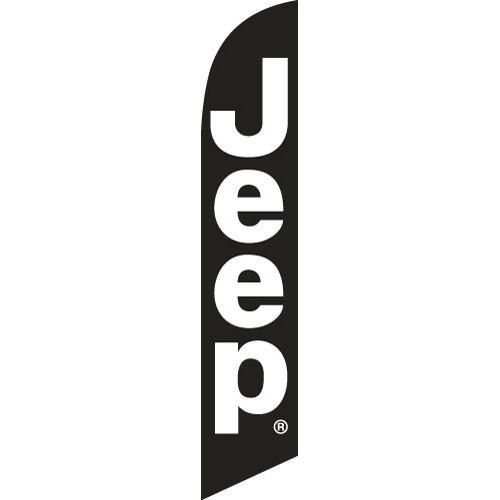 JEEP (black) 12ft Feather Banner Swooper Flag – FLAG ONLY