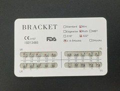 20Pcs/Kit Orthodontic Dental Metal Brackets MIM Braces Mini Roth 022 Hooks 345