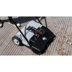 Battery Powered Artificial Grass and Hard Surface Sweeper with 22 In. Wide Clean