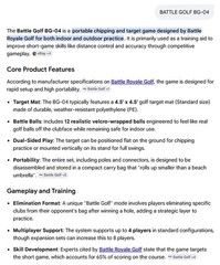 1 NEW BATTLE GOLF BG-04 PORTABLE INDOOR OUTDOOR GOLF GAME NIB ***MAKE OFFER***