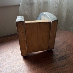 Hand Painted Wooden Napkin Holder Cottage Hearts Home Decor Blue Beige Red Brown