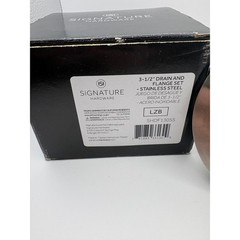 Signature Hardware 3-1/2 Drain and Flange Set Stainless Steel