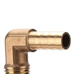 2pcs 90 Degree Elbow 3/8 inch Hose Barb to 1/2 inch NPT Male Brass Barbed