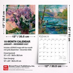 Impressionists | 2027 12×24″ (Hanging) Monthly Wall Calendar | Plastic-Free