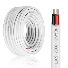 18 Gauge 2 Conductor Electrical Wire – 50FT Flexible PVC Insulated Cable