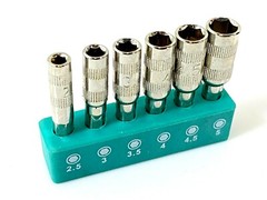 6 in 1 H4 Shank 2.5mm 3mm 3.5mm 4mm 4.5mm 5mm 6 Points Hex Sockets