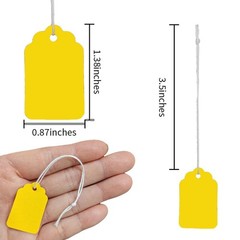 300 Pcs 1.38×0.87 Inches Yellow Blank Jewelry Price Tags with String Attached…
