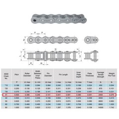 #41 Roller Chain 10 Feet with 2 Connecting Links
