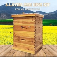 3 Layer Beekeeping Starter Hive Kit 2 Deep 1 Medium