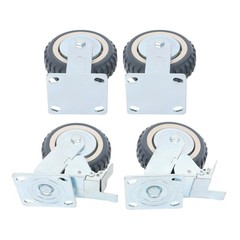 4PCS Heavy Duty Swivel Caster Fixed Wheel with Brake Set 6 inch Caster Wheels
