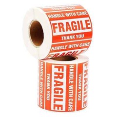 Fragile 2″x3″ Handle with Care Thank You Shipping Stickers 500 Labels Per Roll