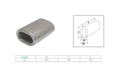 10 Pc 1/8” Marine Stainless Steel Wire Rope Oval Sleeve Sleeves Crimping SS316