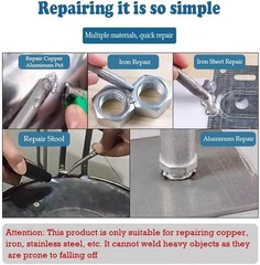 6 Pcs Low Temperature Universal Welding Rods,Metal Welding Arc Equipment, Easy M