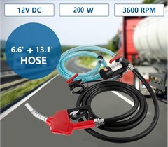 Fuel Transfer Pump Electric Diesel Kerosene Pump 200W 12V DC 10GPM Nozzle Hoses