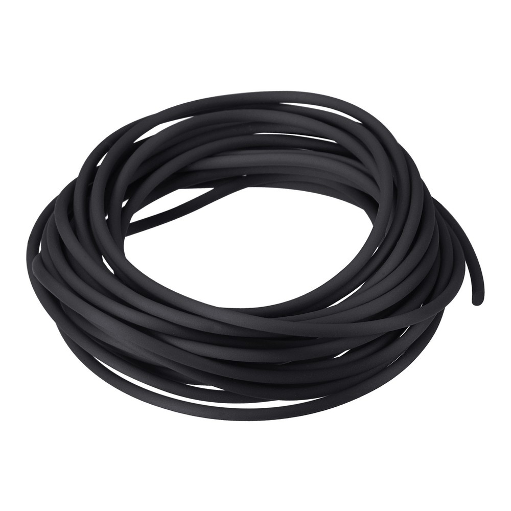 Rubber Cord Tube 16ft 2mm Dia 1mm Hole Black Hollow Tubing for DIY Craft