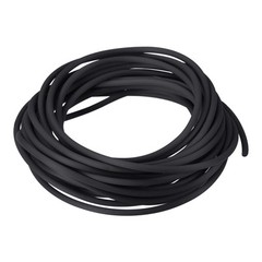 Rubber Cord Tube 16ft 2mm Dia 1mm Hole Black Hollow Tubing for DIY Craft