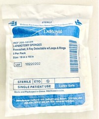 *1-Pack* DeRoyal Laparotomy Sponges Prewashed X-Ray 18″ x 18″ Sterile 200-1818R
