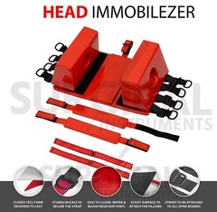 Emergency Spine Board Reusable Head Immobilizer for Backboard W/Straps