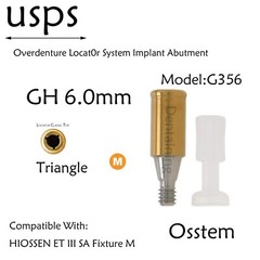 Hiossen Implant system Locator Abutments 3.5mm Dia/1-6.0mm GH Straight Tapered