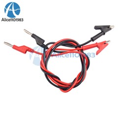 1M Banana Plug and Alligator Clip Double End Test Wire For Multimeter Black Red