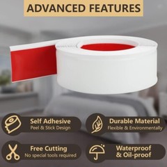 Lifronkit Self Adhesive Flexible Molding Trim – White (4″x 40ft) Brand New!!