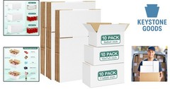 30 Pack Assorted Small Shipping Boxes – White Corrugated Mailers for Small Bu…