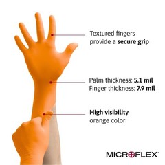 MicroFlex N48 Blaze Powder Free Nitrile Exam Gloves Case of 1000