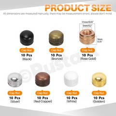 70Pcs 7 Colors M5 Cap Nut Assortment Kit Ceiling Lamp Screw Nut Lamp Shade Sc…