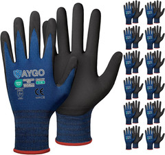 Safety Work Gloves, Microfoam Nitrile Coated, Men Women,Kg18N | Anti-Slip Grip,