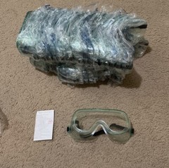 FDA, CE Approved Protective SAFETY GOGGLES Over-Glasses Clear ANTI-FOG