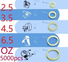5000pcs Dental Orthodontic Rubber Elastics Ligature Ties Bands 2.5-6.5oz 1/8-3/8