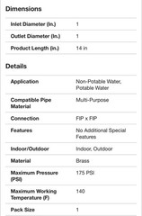 Zurn 1-950XLT2 Wilkins Double Check Valve Backflow Preventer