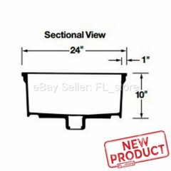 Floor Mount Mop Sink Service Basin 24 x 24 x 10″ Single Bowl Center Drain White