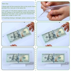 LONCHDAN 2Pcs Dollar Bill Frame Display Acrylic Transparent-2