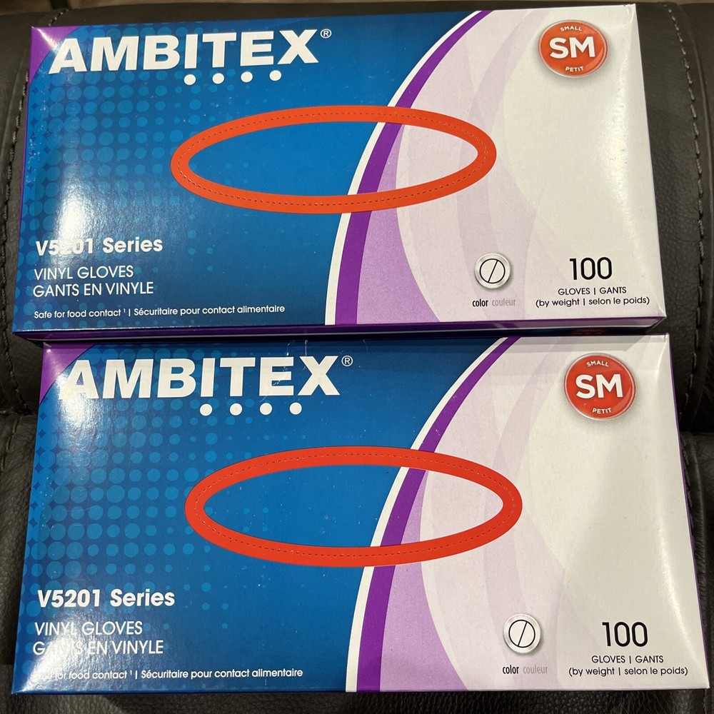 200-Ambitex Vinyl Gloves Powder Free- Foodservice Grade Disposable S Only