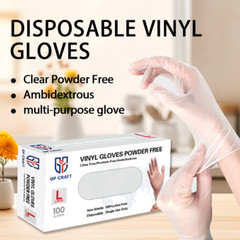 Clear Vinyl Gloves Disposable Plastic Food Safe Prep Cooking Latex Powder Free