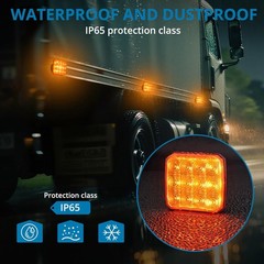 2pcs Rechargeable Amber Flashing Lights LED Truck Magnetic Warning Strobe Hazard